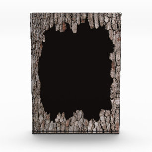 Tree Bark Frame with Black Copy Space Award