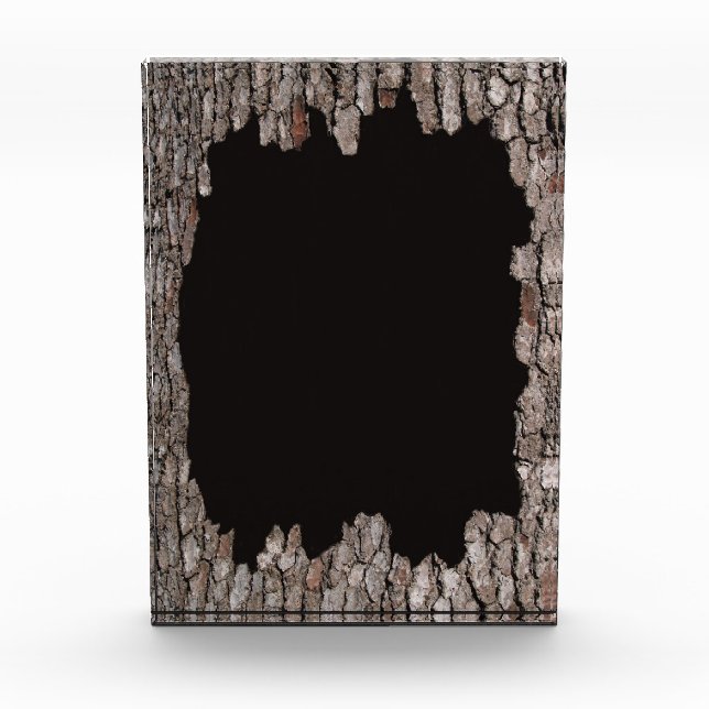 Tree Bark Frame with Black Copy Space Award (Front)
