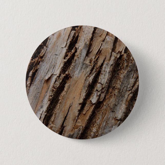 Tree Bark I Natural Abstract Textured Design Button (Front)