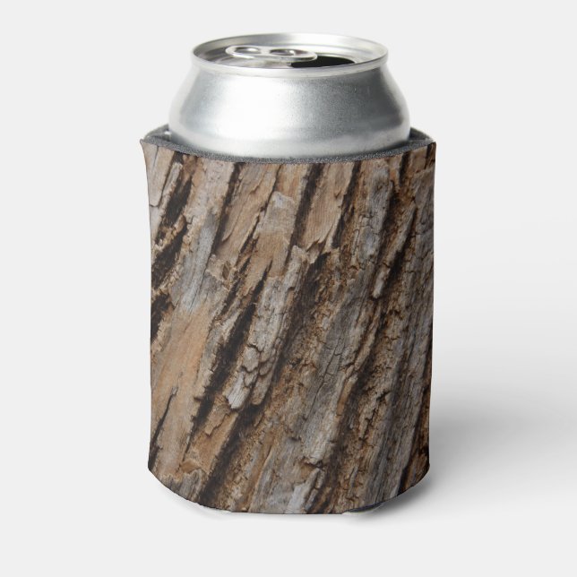 Tree Bark I Natural Abstract Textured Design Can Cooler (Can Back)