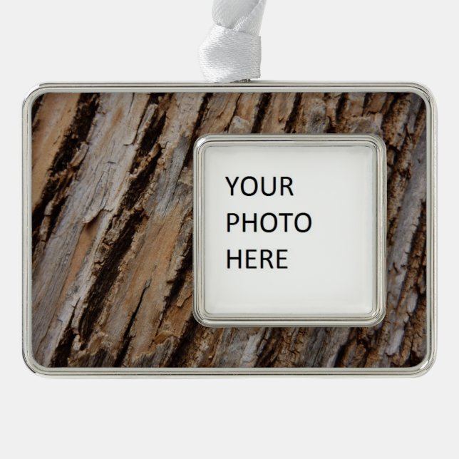 Tree Bark I Natural Abstract Textured Design Christmas Ornament (Front)