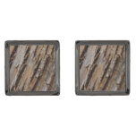 Tree Bark I Natural Abstract Textured Design Cufflinks