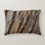 Tree Bark I Natural Abstract Textured Design Decorative Pillow