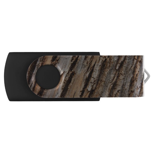 Tree Bark I Natural Abstract Textured Design Flash Drive (Front)