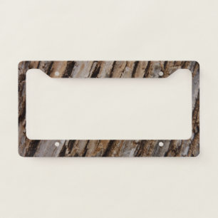 Tree Bark I Natural Abstract Textured Design License Plate Frame