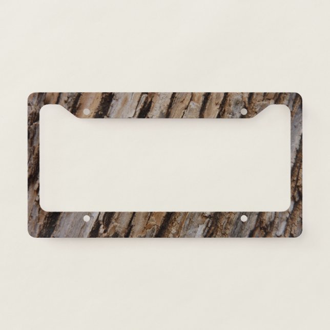 Tree Bark I Natural Abstract Textured Design License Plate Frame (Front)
