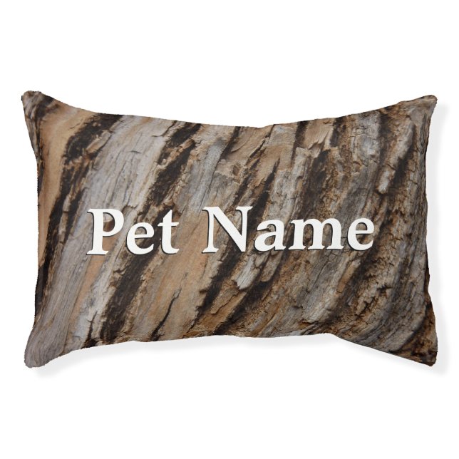 Tree Bark I Natural Abstract Textured Design Pet Bed (Front)