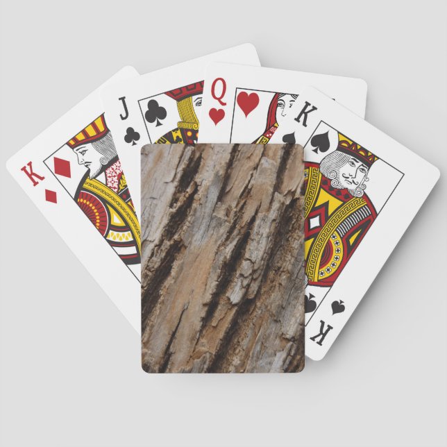 Tree Bark I Natural Abstract Textured Design Poker Cards (Back)
