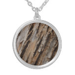 Tree Bark I Natural Abstract Textured Design Silver Plated Necklace