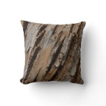Tree Bark I Natural Abstract Textured Design Throw Pillow