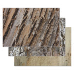 Tree Bark I Natural Abstract Textured Design Wrapping Paper Sheets