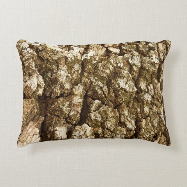 Tree Bark II Natural Textured Design Accent Pillow (Front)