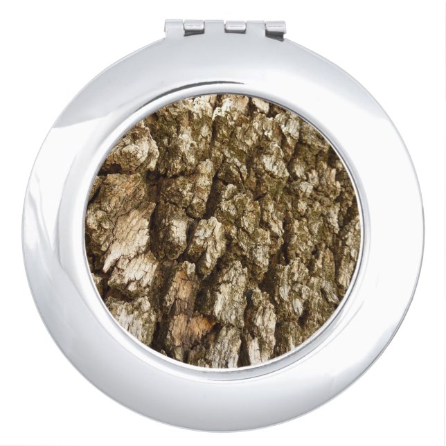 Tree Bark II Natural Textured Design Compact Mirror (Front)