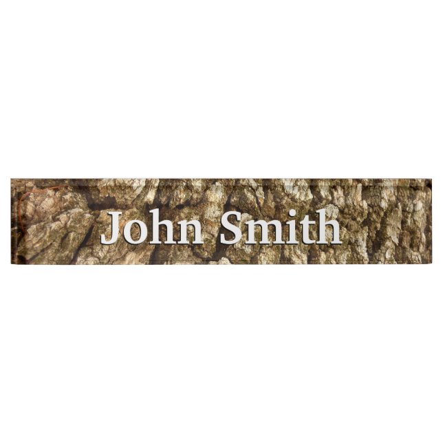 Tree Bark II Natural Textured Design Desk Name Plate (Front)