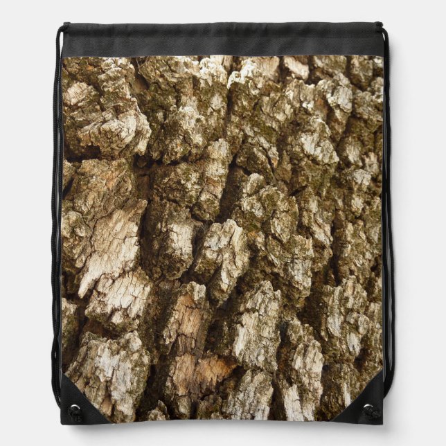 Tree Bark II Natural Textured Design Drawstring Bag (Front)