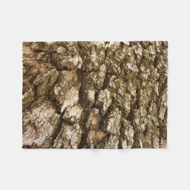 Tree Bark II Natural Textured Design Fleece Blanket (Front (Horizontal))