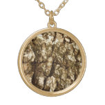 Tree Bark II Natural Textured Design Gold Plated Necklace