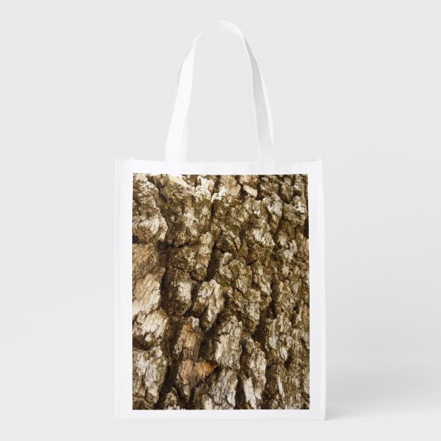 Tree Bark II Natural Textured Design Grocery Bag (Front)
