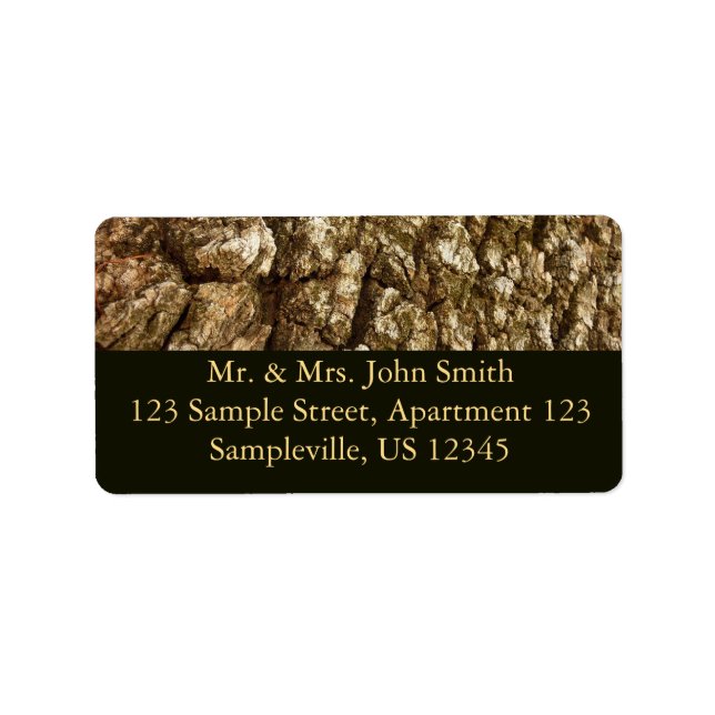 Tree Bark II Natural Textured Design Label (Front)