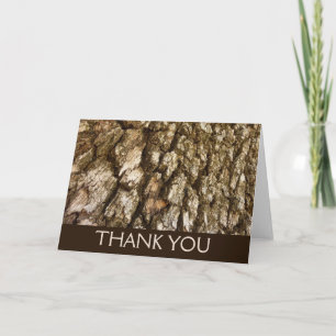 Tree Bark II Natural Textured Design Letterpress Thank You Card