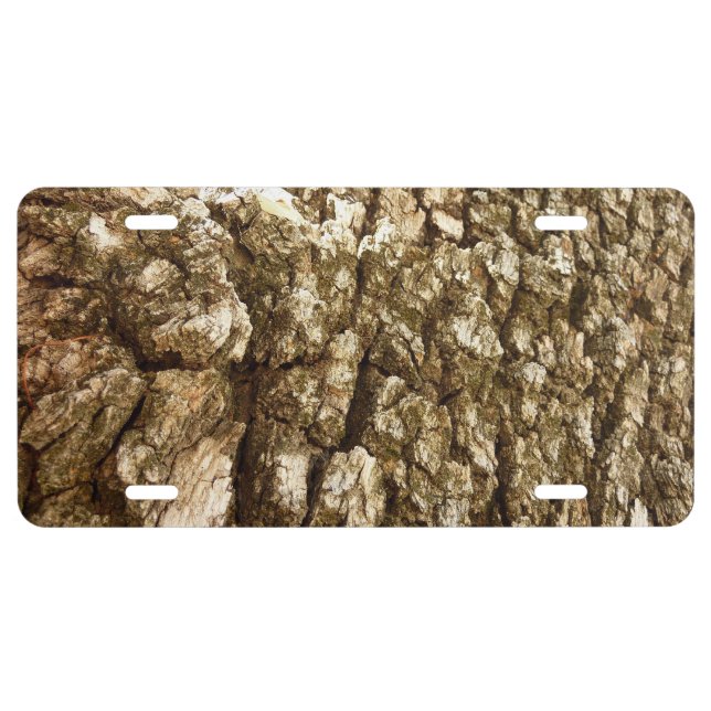Tree Bark II Natural Textured Design License Plate (Front)