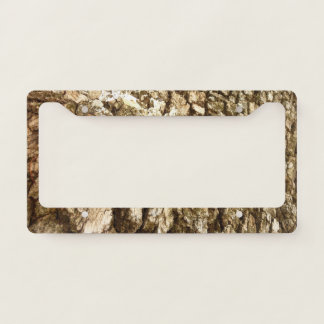 Tree Bark II Natural Textured Design License Plate Frame