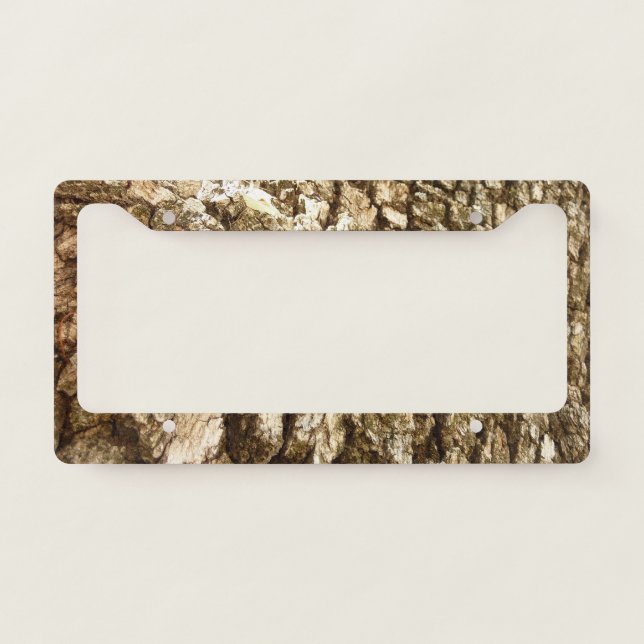 Tree Bark II Natural Textured Design License Plate Frame (Front)