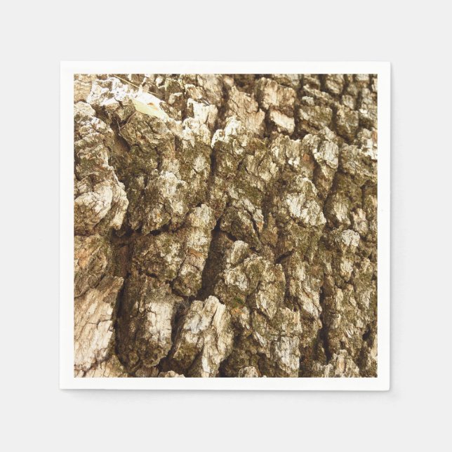 Tree Bark II Natural Textured Design Paper Napkins (Front)