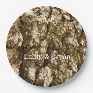 Tree Bark II Natural Textured Design Paper Plates