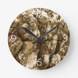 Tree Bark II Natural Textured Design Round Clock