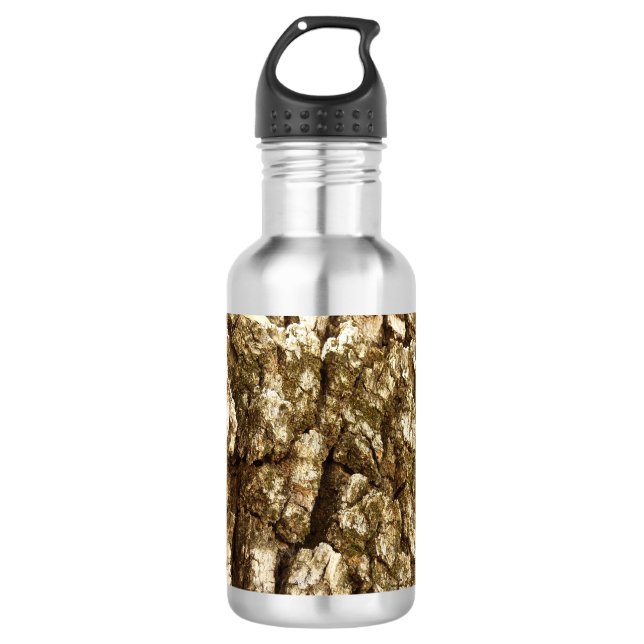 Tree Bark II Natural Textured Design Stainless Steel Water Bottle (Front)
