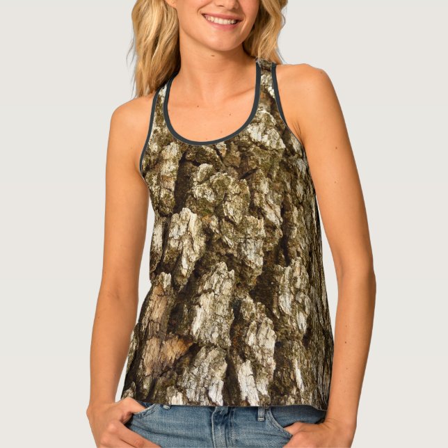 Tree Bark II Natural Textured Design Tank Top (Front)