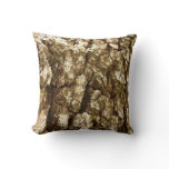 Tree Bark II Natural Textured Design Throw Pillow
