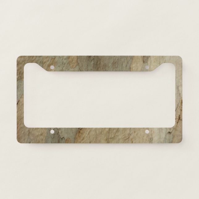 Tree Bark III Natural Abstract Textured Design License Plate Frame (Front)