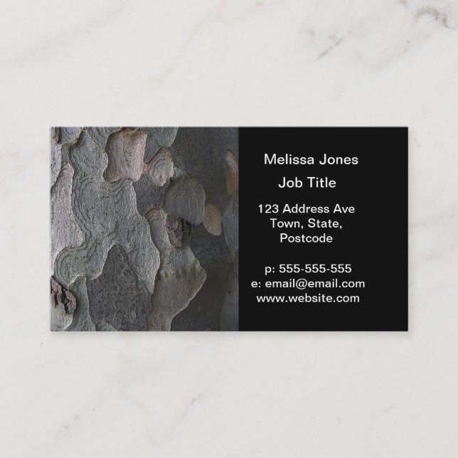 Tree Bark macro photography Business Card (Front)