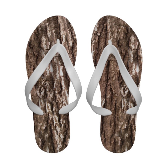 Tree Bark Nature Pattern Flip Flops