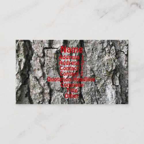 Tree Bark Nature Photography Business Card
