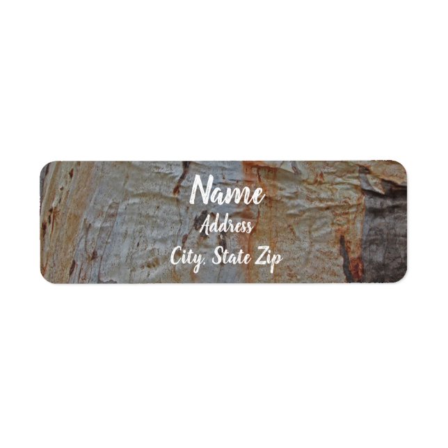 Tree Bark Pattern Brown Gray Rustic Nature Label (Front)