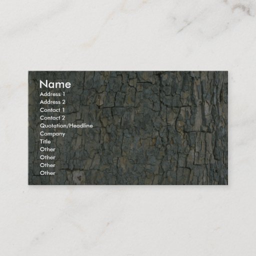 Customizable Tree bark texture business card templates