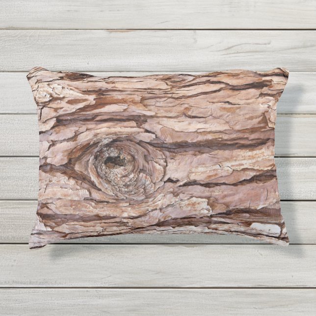 Tree Bark Texture Cool Unique Outdoor Pillow (Front)