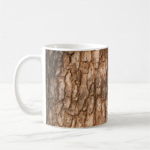 Tree bark texture, natural wood background. coffee mug