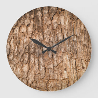 Tree bark texture, natural wood background. large clock