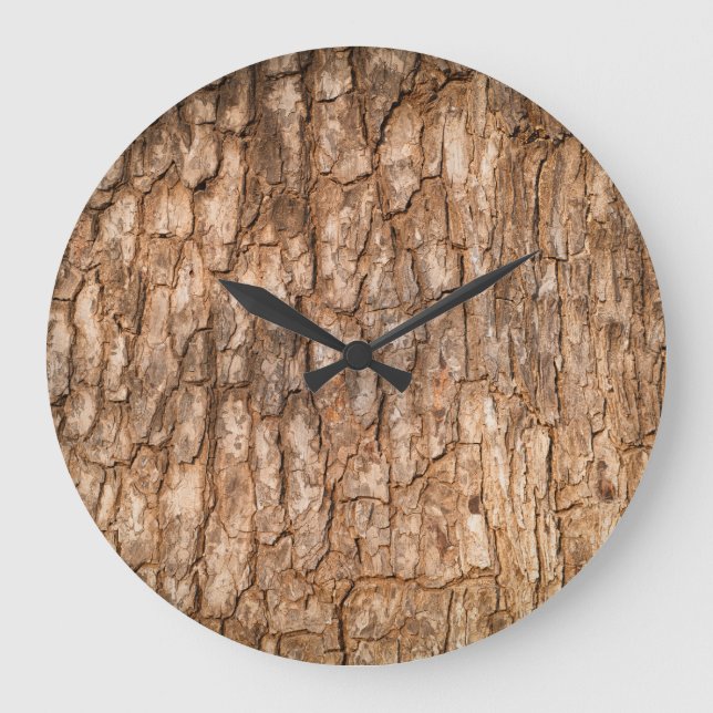 Tree bark texture, natural wood background. large clock (Front)