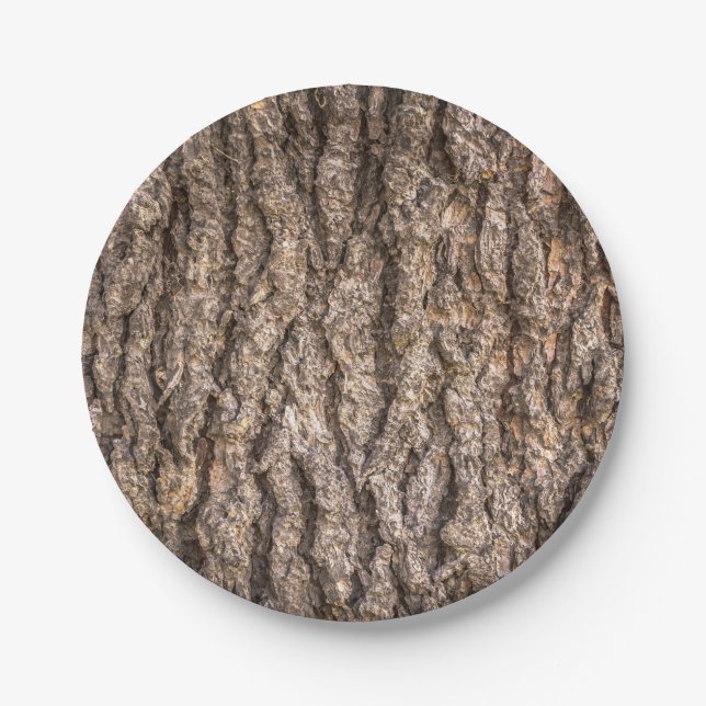 Tree Bark Texture Paper Plates (Front)