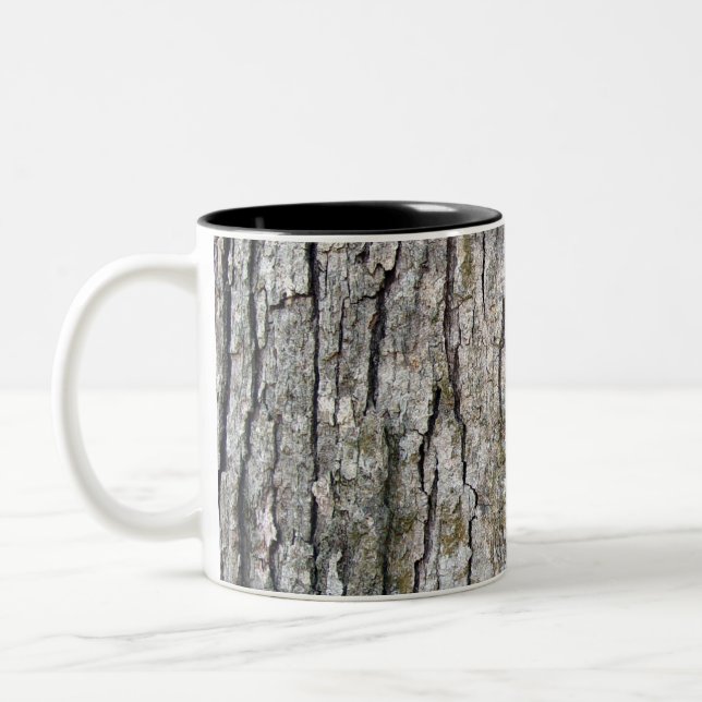 Tree Bark Texture Two-Tone Coffee Mug (Left)