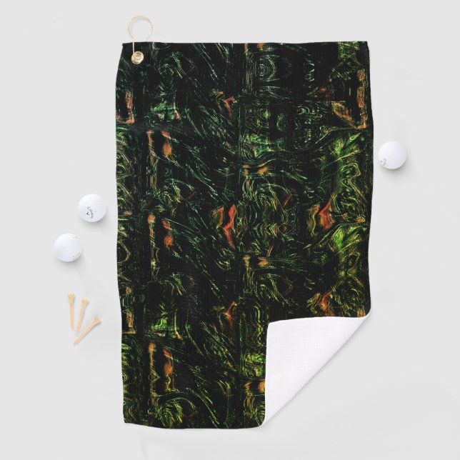 Tree bark under green hammered glass golf towel (InSitu)