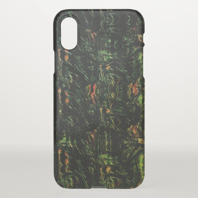 Tree bark under green hammered glass uncommon iPhone case (Back)