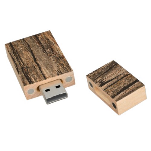 Tree Bark Wood Flash Drive