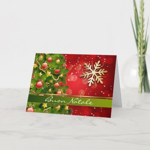 Tree baubles snowflake Italian Christmas Card