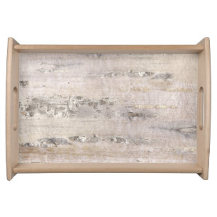 Tree Birch Bark White Serving Tray